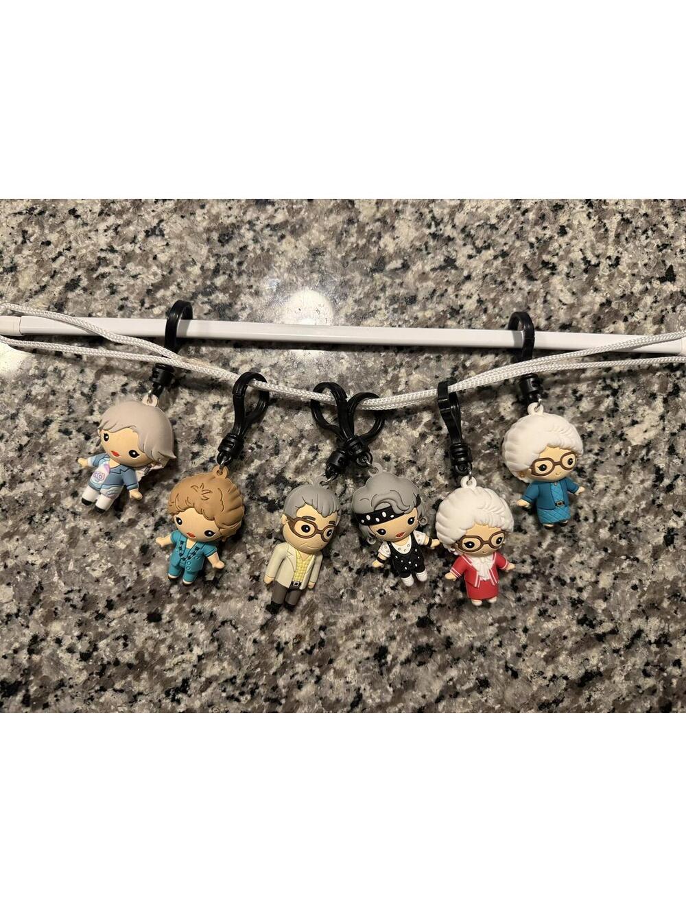 Golden Girls Character Keychain Bag Clip Figure Lot of 6 Sophia Dorothy Stanley